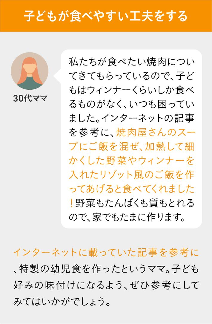 子どもが食べやすい工夫をする