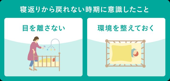 寝返りから戻れない時期に意識したこと