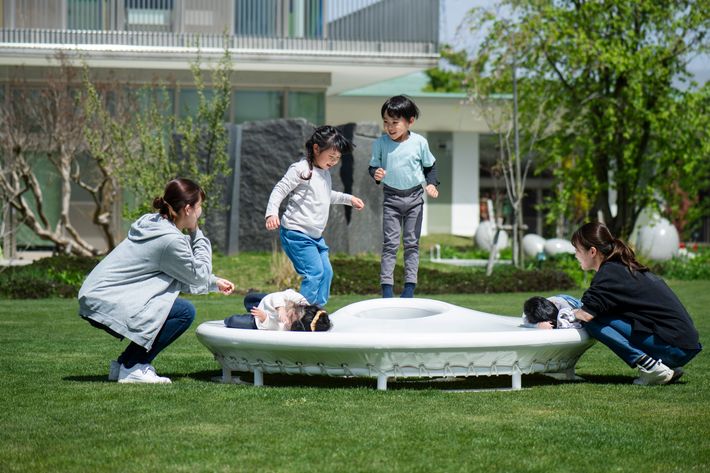 ジャクエツ社のYURAGI 寝たきりの子でも遊べるトランポリン