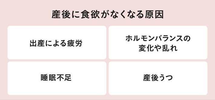 産後に食欲がなくなる原因